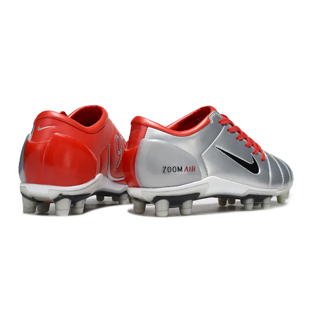 Chuteira Campo Nike Total 90 FG Prata e Vermelho Farde de Boleiro