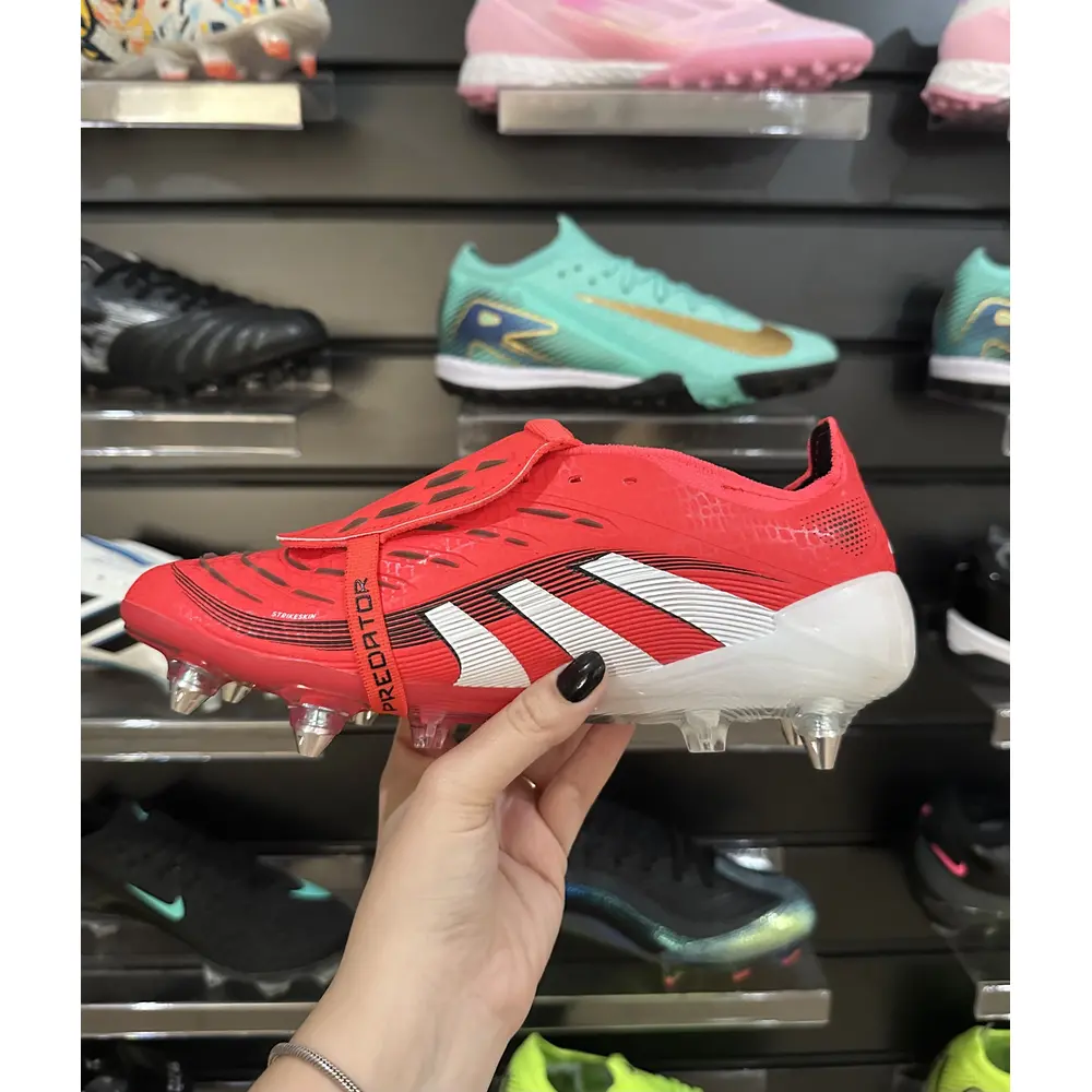 Chuteira Campo Adidas Predator Elite FT 30 Ponta de Aluminio Vermelha e Branca - Pronta Entrega