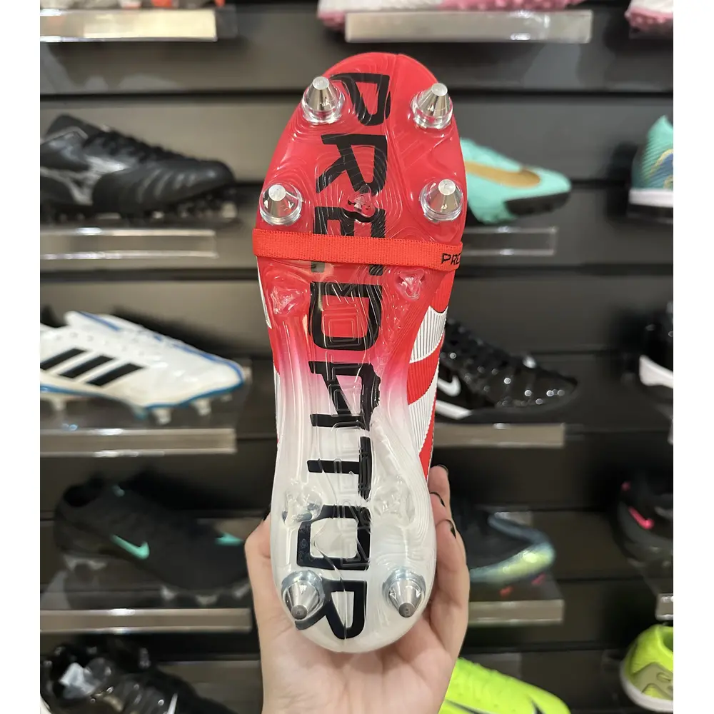 Chuteira Campo Adidas Predator Elite FT 30 Ponta de Aluminio Vermelha e Branca - Pronta Entrega