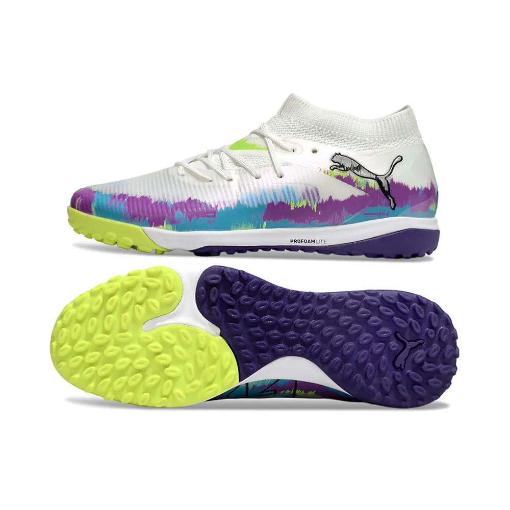 Chuteira Society Puma Future 8 TF Rosa e Branco | Farda de Boleiro