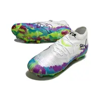 Chuteira Campo Puma Future 8 FG Branca, Roxa, Azul e Verde | Farda de Boleiro - imagem 7