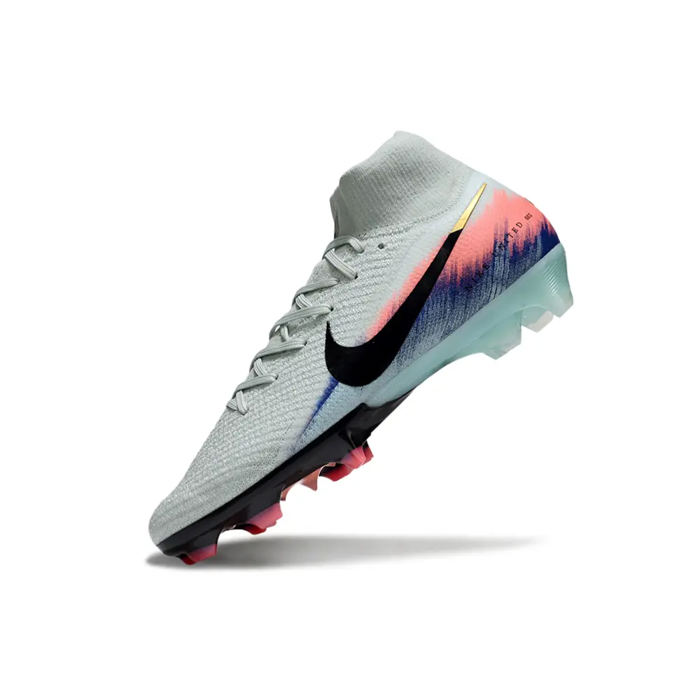 Chuteira Campo Nike Air Zoom Mercurial Superfly 10 Elite FG Azul, Rosa e Preto