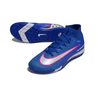 Chuteira Society Nike Air Zoom Mercurial Superfly 10 Elite TF Azul, Branco e Rosa - imagem 4