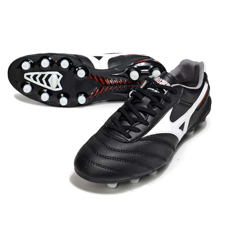 Chuteira Campo Mizuno Morelia DNA FG Preta, Branca e Vermelho