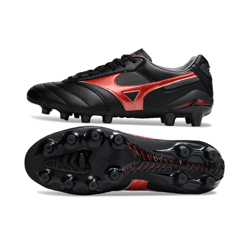 Chuteira Campo Mizuno Morelia DNA FG Preta, Branca e Vermelho