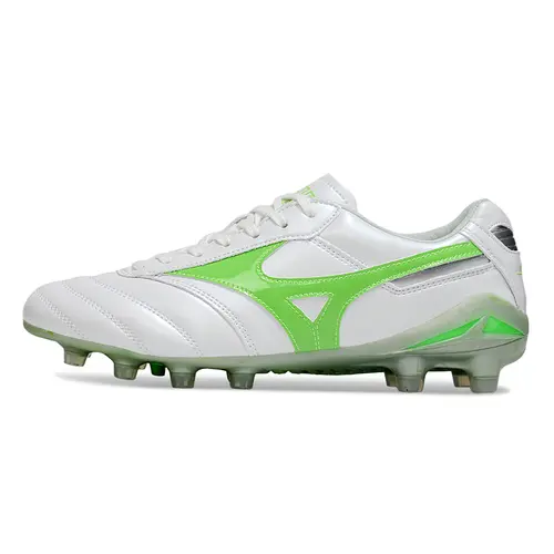 Chuteira Campo Mizuno Morelia DNA FG Branca e Verde "Frontier Pack"