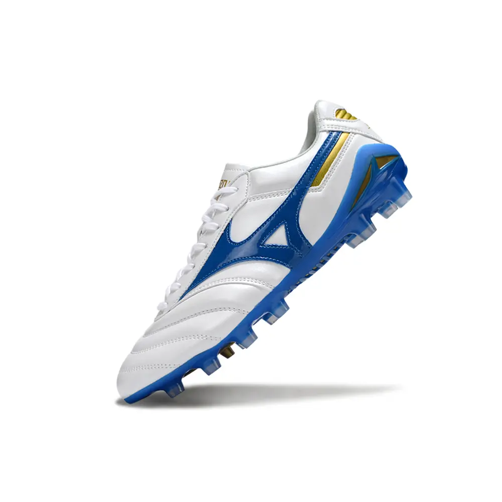 Chuteira Campo Mizuno Morelia DNA FG Branca e Azul