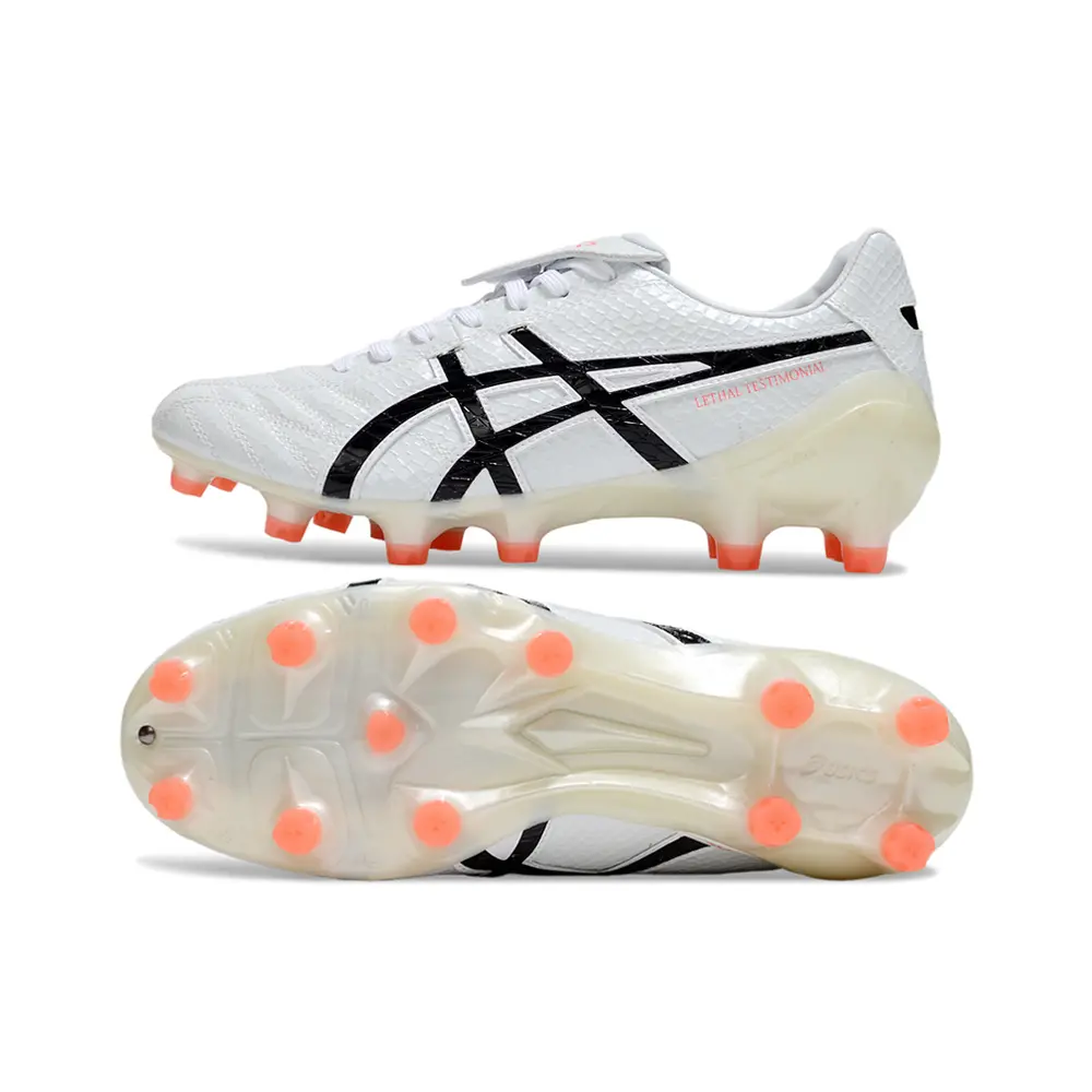 Chuteira Campo Asics Lethal Testimonial 4 FG Branca, Preta e Bege