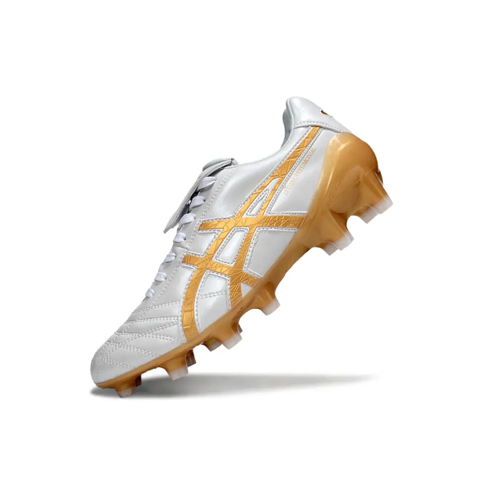 Chuteira Campo Asics Lethal Testimonial 4 FG Branca, Preta e Bege