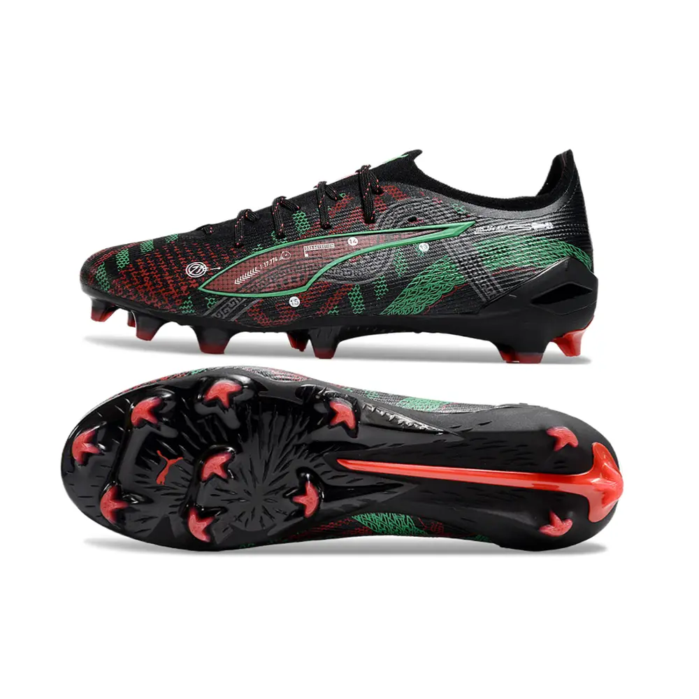 Chuteira Campo Puma Ultra 5 Ultimate FG Preto, Vermelho e Verde "México Edition"