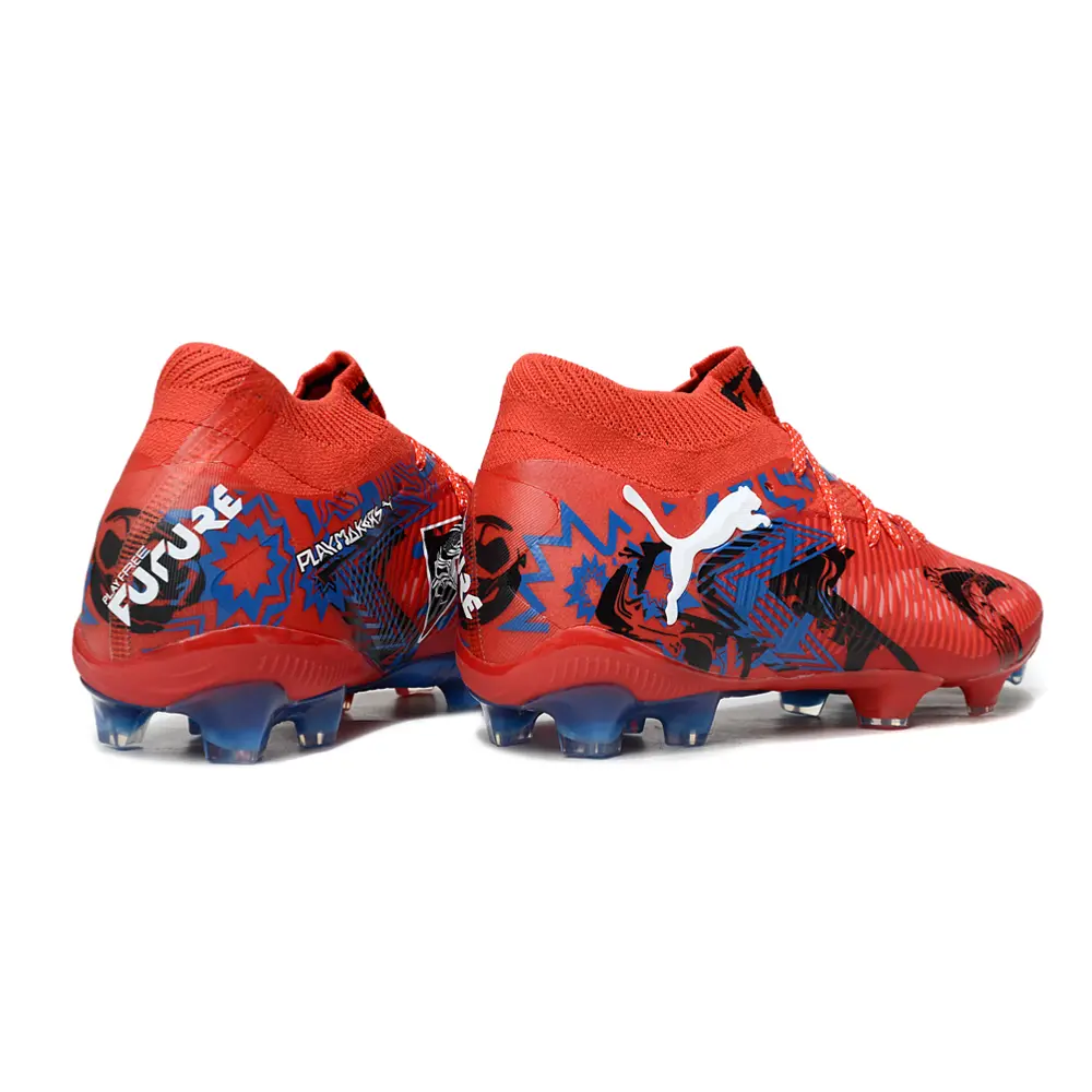 Chuteira Campo Puma Future 8 FG Vermelha e Azul 