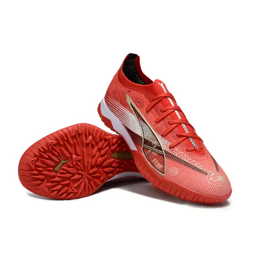 Chuteira Society Puma Ultra 6 Ultimate TF Vermelha e Branca