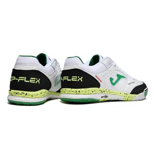 Chuteira Futsal Joma Top Flex Rebound IC Branca, Preta e Verde