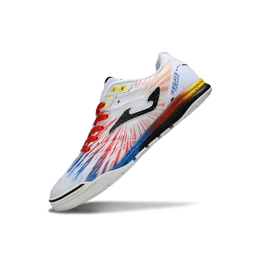 Chuteira Futsal Joma Regate Rebound IC Branca, Vermelha e Azul