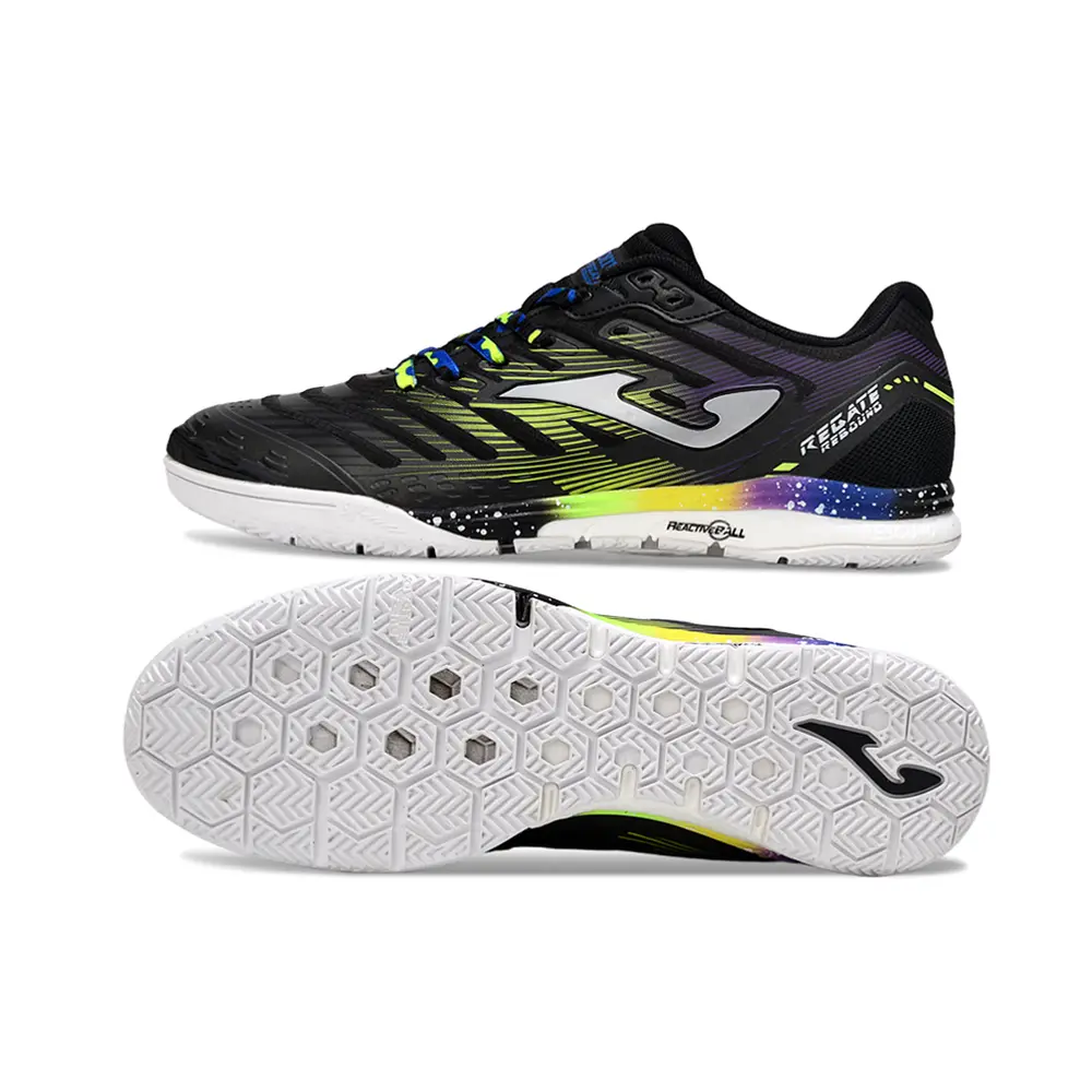 Chuteira Futsal Joma Regate Rebound IC Preta e Colorida 