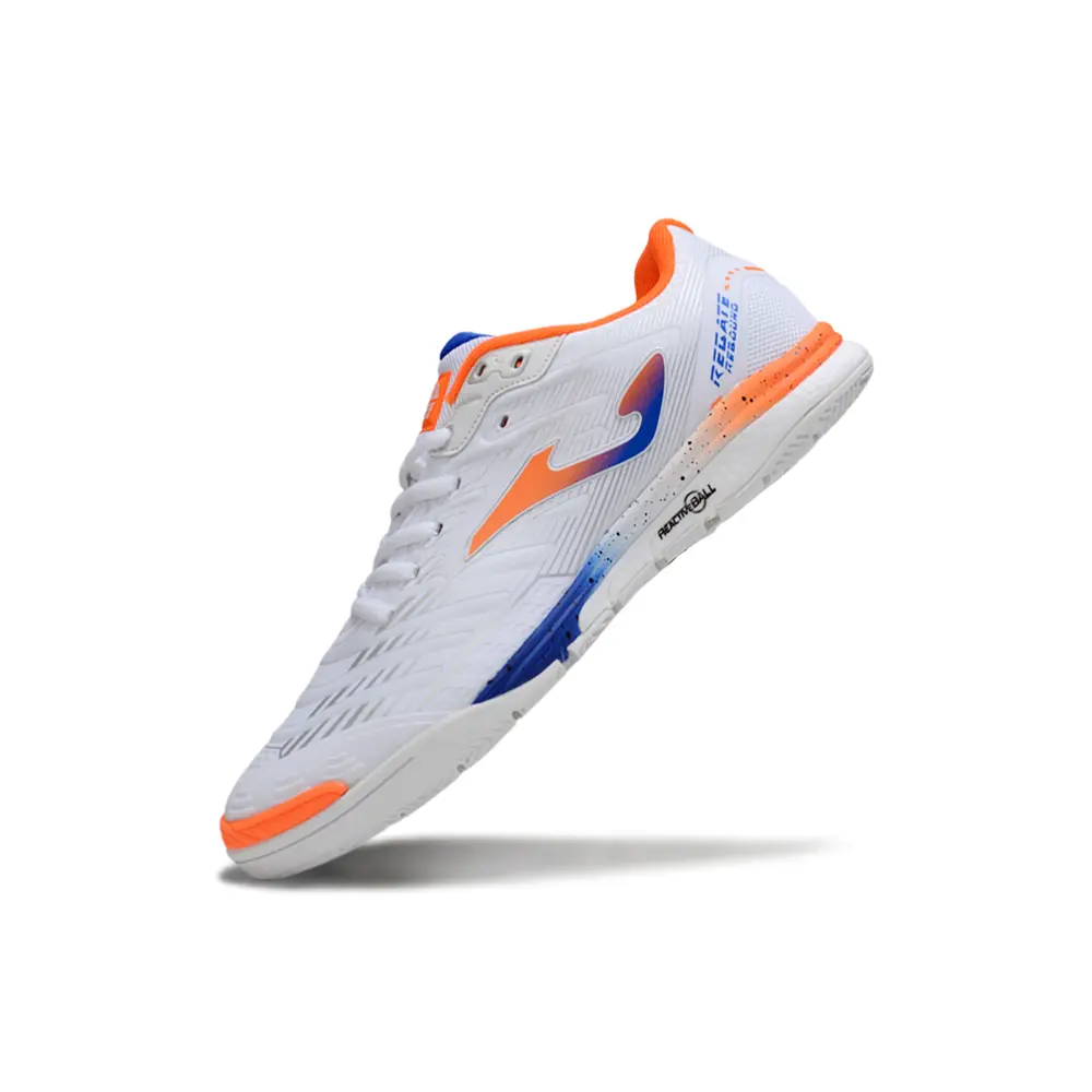 Chuteira Futsal Joma Regate Rebound IC Preta, Laranja e Azul