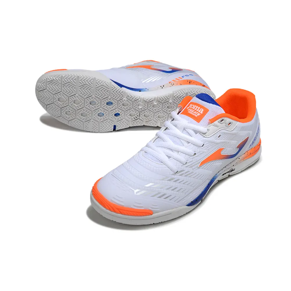 Chuteira Futsal Joma Regate Rebound IC Preta, Laranja e Azul