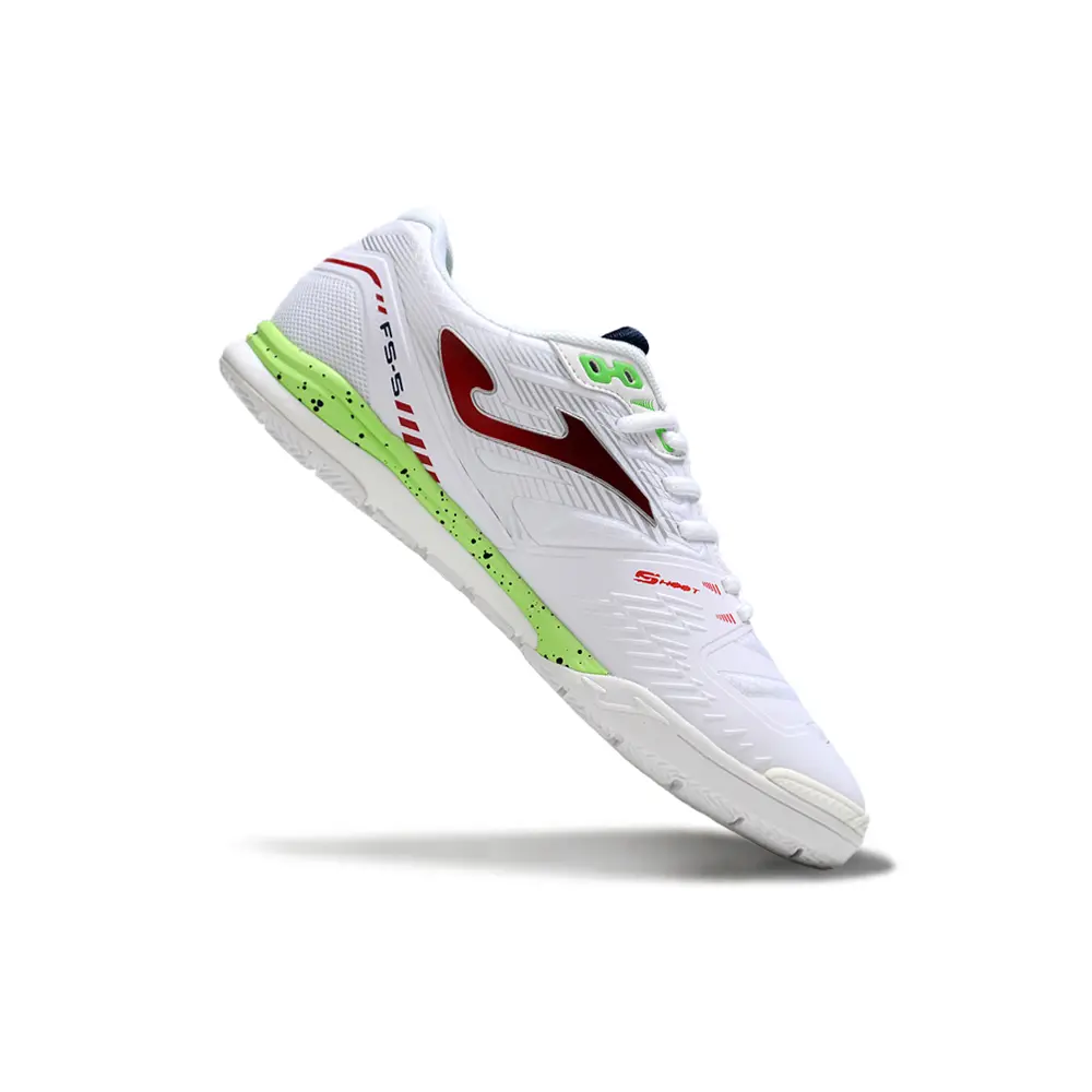 Chuteira Futsal Joma Regate Rebound IC Branca, Preta e Verde