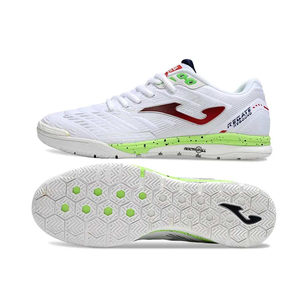 Chuteira Futsal Joma Regate Rebound IC Branca, Preta e Verde