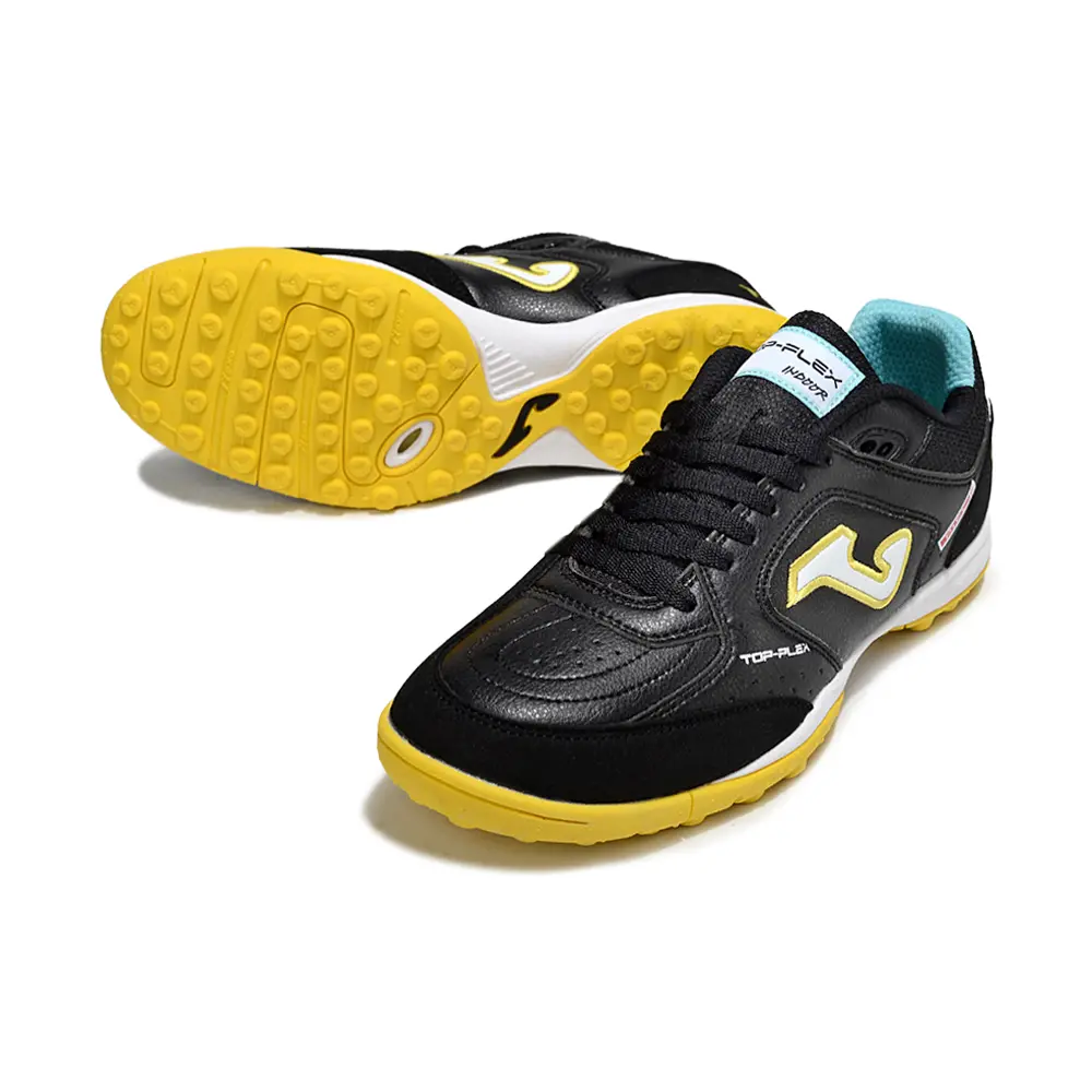 Chuteira Society Joma Top Flex TF Preta e Laranja 