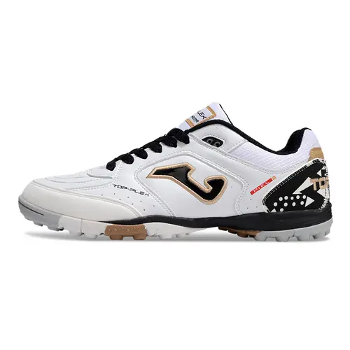 Chuteira Society Joma Top Flex Rebound TF Branca, Preta e Dourada