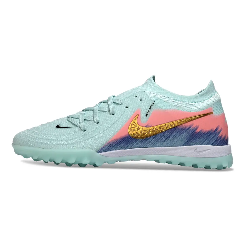 Chuteira Society Nike Phantom GX 2 Elite TF Verde, Rosa