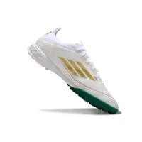 Chuteira Society Adidas F50 TF Branca, Verde e Dourado - imagem 3