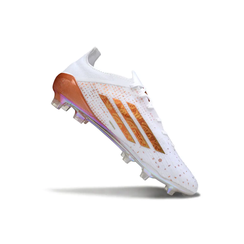 Chuteira Campo Adidas F50 FG Branco e Dourado "Salah"