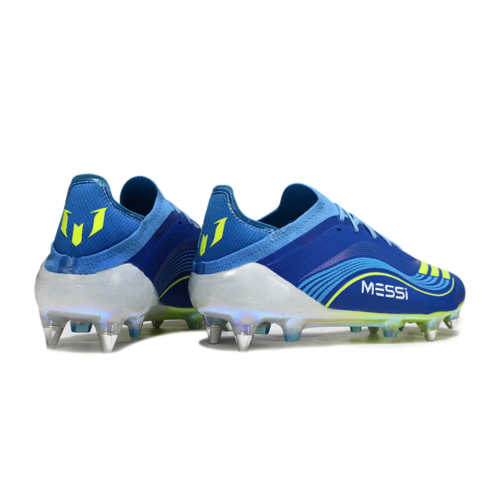 Chuteira Campo Adidas F50 Ponta de Aluminio Azul e Verde "Messi"
