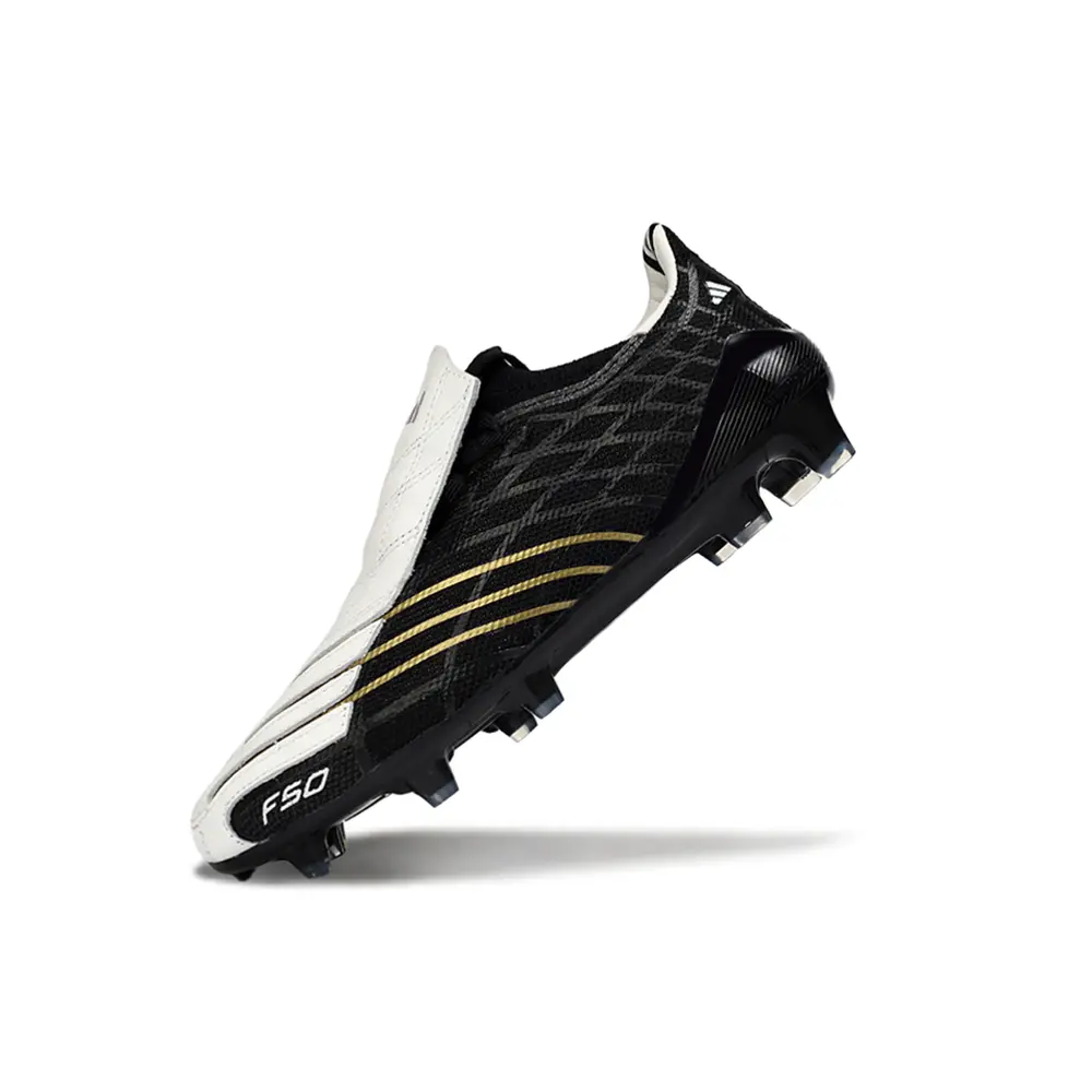 Chuteira Campo Adidas F50 Spider Remake Preto, Branco e Dourado