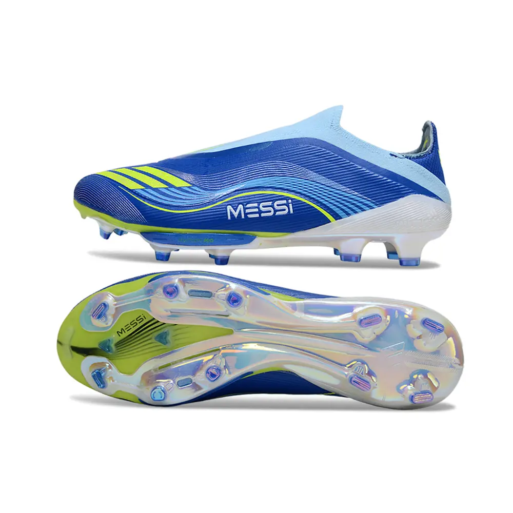 Chuteira Campo Adidas F50+ FG Azul e Verde "Messi Vis10n"