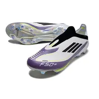 Chuteira Campo Adidas F50+ FG Branca, Preta e Roxa "Triunfo Estelar" - imagem 5