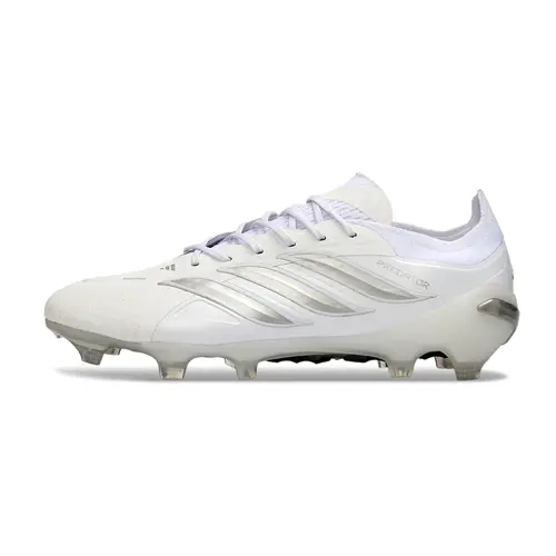 Chuteira Campo Adidas Predator 26 Elite FG Branco e Prata