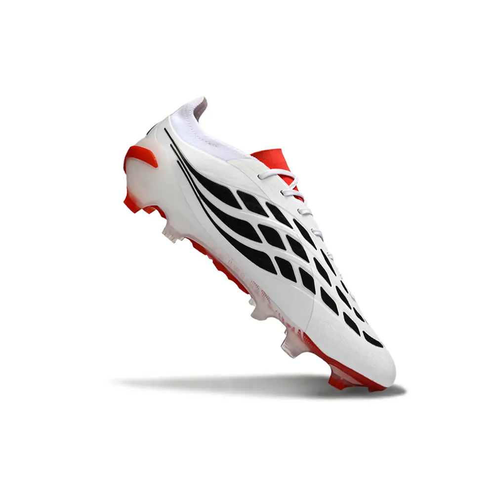 Chuteira Campo Adidas Predator 26 Elite FG Branco, Vermelho e Preto 