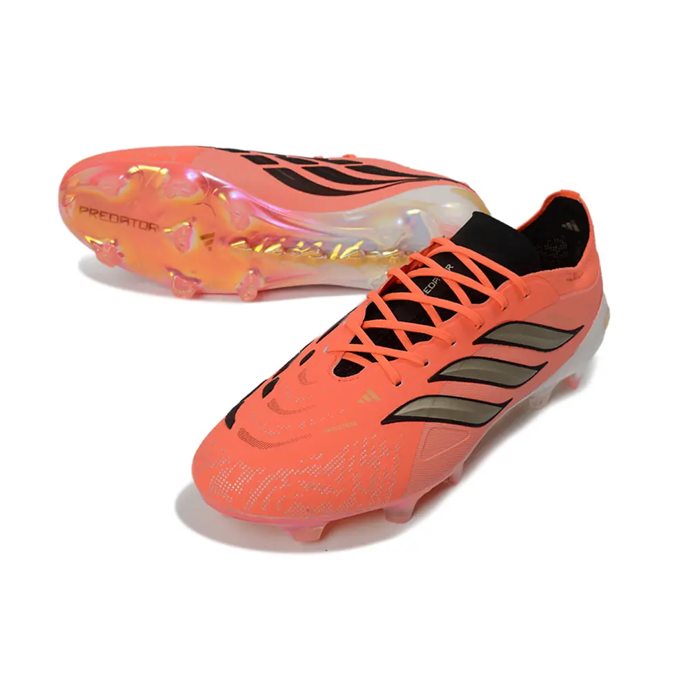 Chuteira Campo Adidas Predator 26 Elite FG Laranja e Dourado 