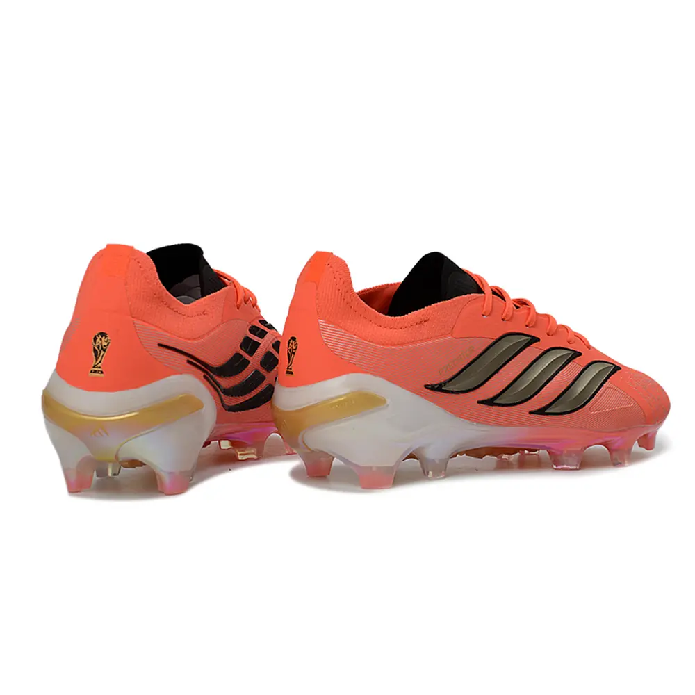 Chuteira Campo Adidas Predator 26 Elite FG Laranja e Dourado 