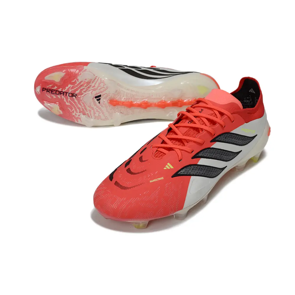Chuteira Campo Adidas Predator 26 Elite FG Vermelho, Branco e Prata