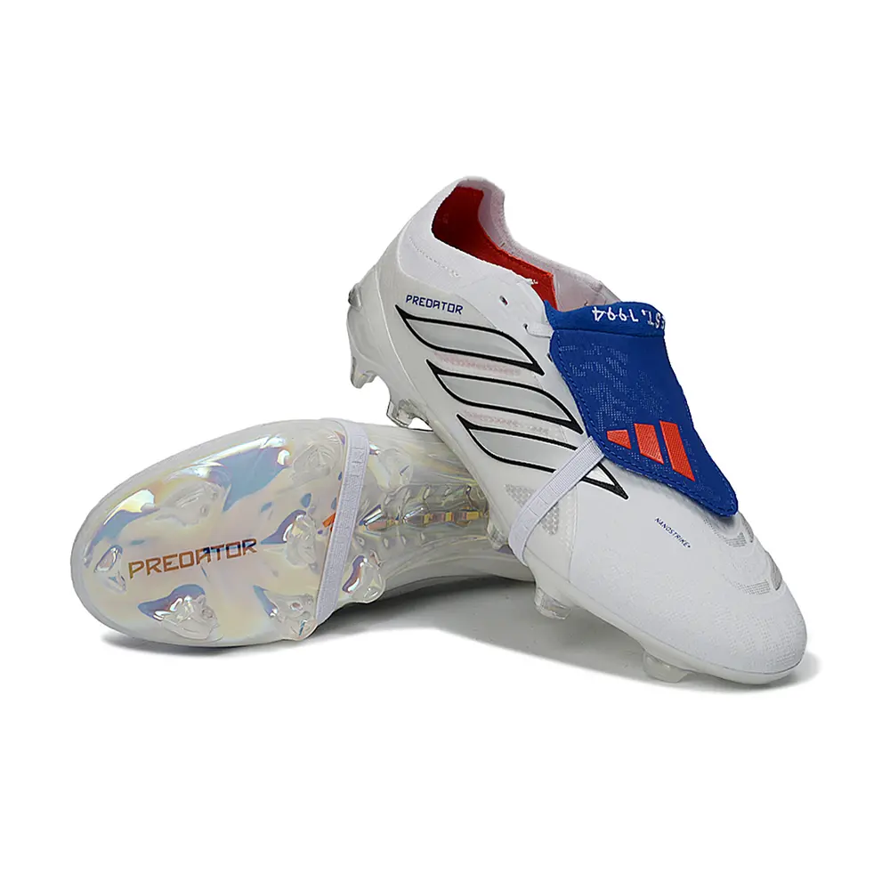 Chuteira Campo Adidas Predator Tongue 26 Elite FG Branco e Azul "Bellingham"