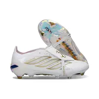 Chuteira Campo Adidas Predator Tongue 26 Elite FG Branco e Dourado - imagem 3