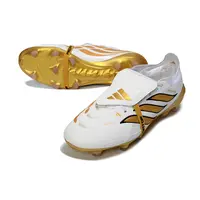 Chuteira Campo Adidas Predator Tongue 26 Elite FG Branco e Dourado - imagem 4