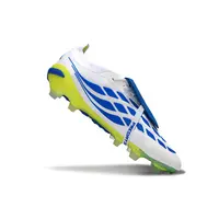 Chuteira Campo Adidas Predator Tongue 26 Elite FG Branco, Azul e Verde - imagem 6