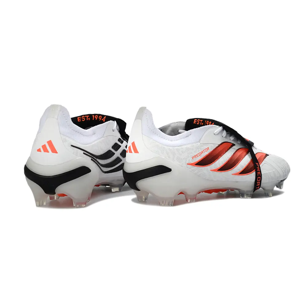Chuteira Campo Adidas Predator Tongue 26 Elite FG Branco, Laranja e Preto 