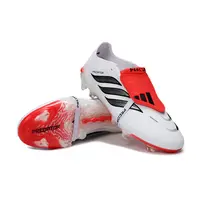 Chuteira Campo Adidas Predator Tongue 26 Elite FG Branco, Preto e Vermelho - imagem 5