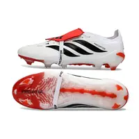 Chuteira Campo Adidas Predator Tongue 26 Elite FG Branco, Vermelho e Preto  - imagem 2