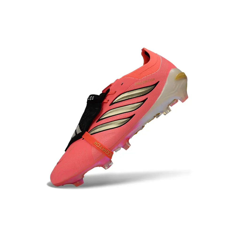 Chuteira Campo Adidas Predator Tongue 26 Elite FG Laranja e Dourado 