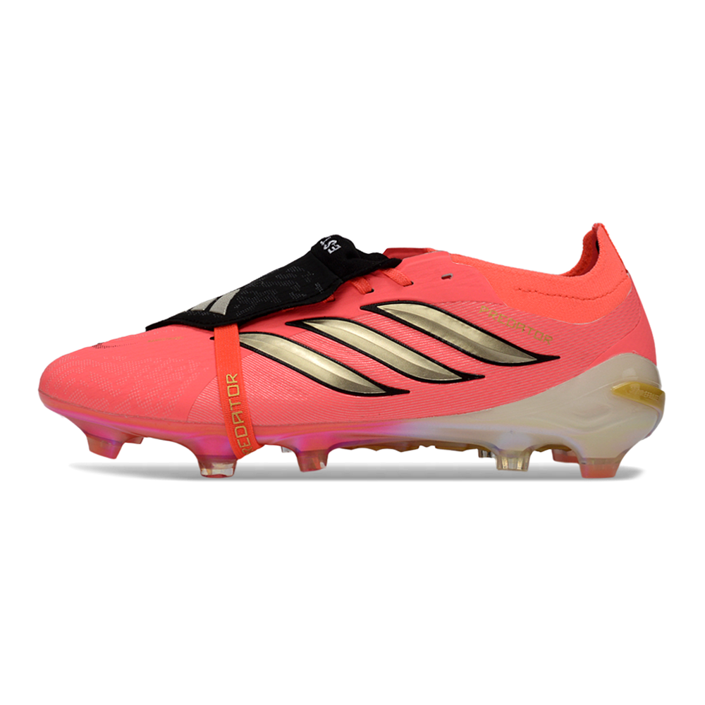 Chuteira Campo Adidas Predator Tongue 26 Elite FG Laranja e Dourado 