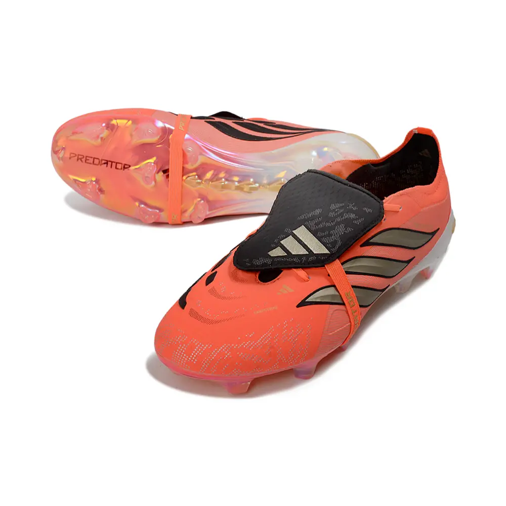 Chuteira Campo Adidas Predator Tongue 26 Elite FG Laranja, Dourado e Preto 