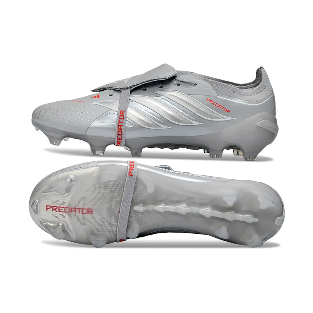 Chuteira Campo Adidas Predator Tongue 26 Elite FG Prata 