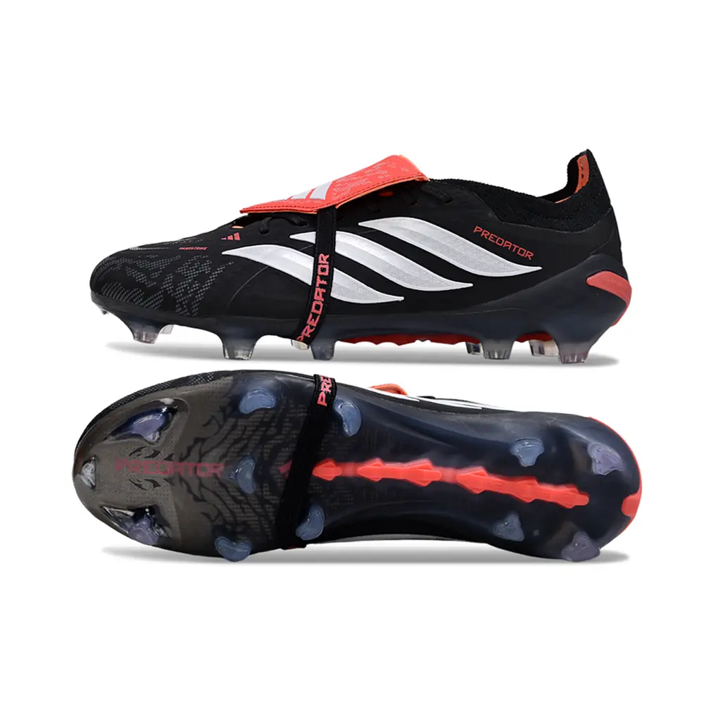 Chuteira Campo Adidas Predator Tongue 26 Elite FG Preto e Laranja 