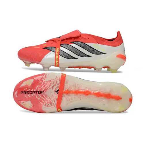 Chuteira Campo Adidas Predator Tongue 26 Elite FG Vermelho, Branco e Preto 